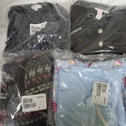 BOX OF ASSORTED CLOTHING ITEMS TO INCLUDE JUMPERS - PJ SETS - PANTS 