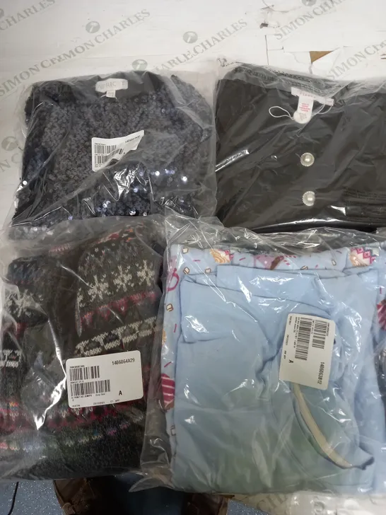 BOX OF ASSORTED CLOTHING ITEMS TO INCLUDE JUMPERS - PJ SETS - PANTS 