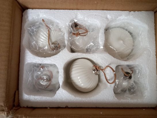 K BY KELLY HOPPEN SET OF 6 PORCELAIN BAUBLES