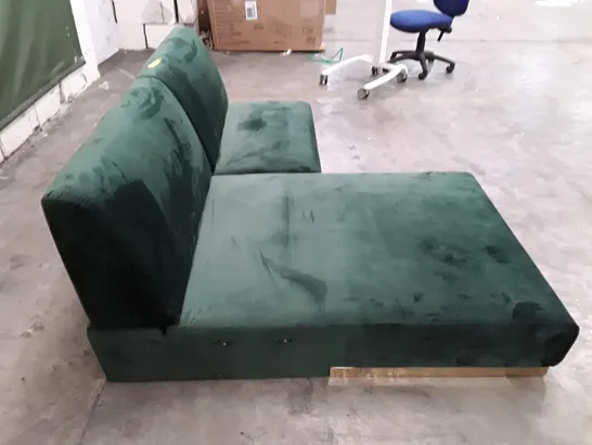 QUALITY DESIGNER DEIONDRE CORNER SOFA - DARK GREEN VELVET 