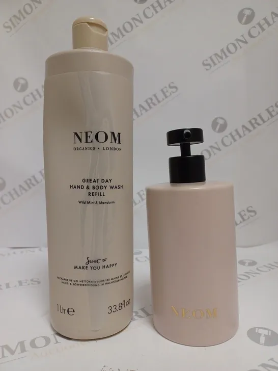 BOXED NEOM GREAT DAY HAND WASH REFILL & CERAMIC DISPENSER 