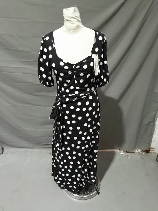 ROMAN POLKADOT SWEETHEART DRESS BLACK SIZE 12