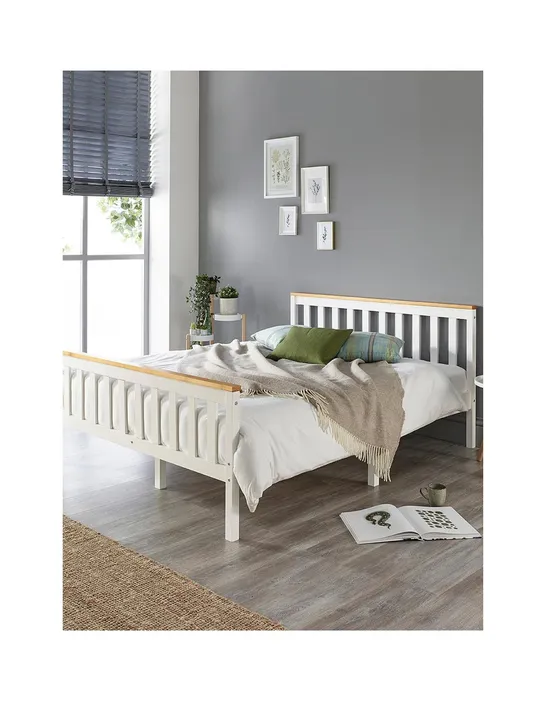 BOXED CLAYTON WOODEN KING BED 