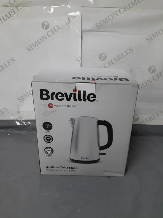 BOXED BREVILLE OUTLINE COLLECTION STAINLESS STEEL JUG KETTLE