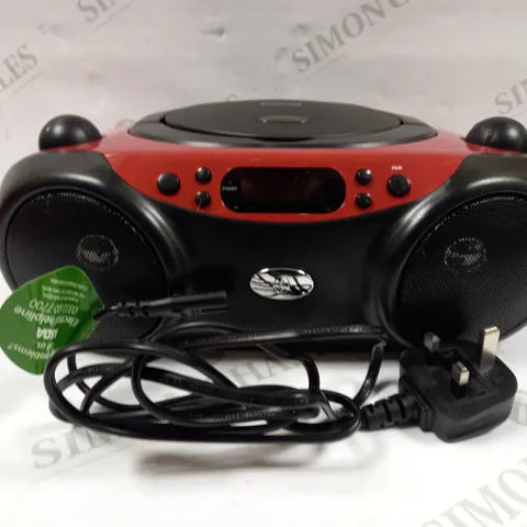 POLAROID BLUETOOTH CD BOOMBOX BLACK/RED