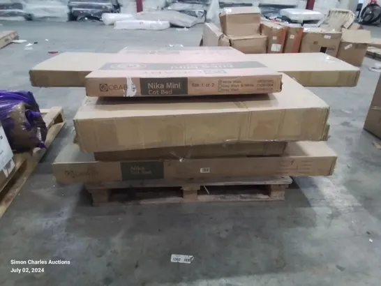 PALLET OF VARIOUS INCOMPLETE BOXED FURNITURE SETS 