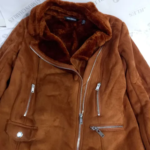 BOXED NINA LEONARD ZIP UP FUR HOODED COAT IN SIZE M