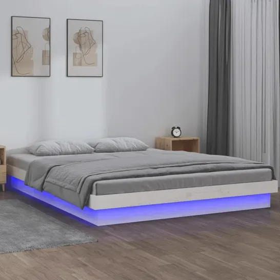 LED BED FRAME SOLID WOOD