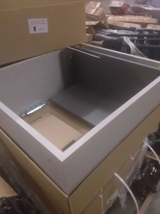 BOXED GREY LINEN 600 BASIN DRAWER CARCASS 