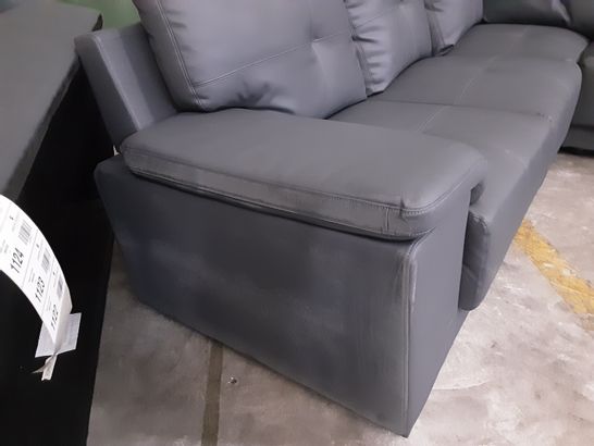 DESIGNER GREY LEATHER 4-SEATER CORNER SOFA