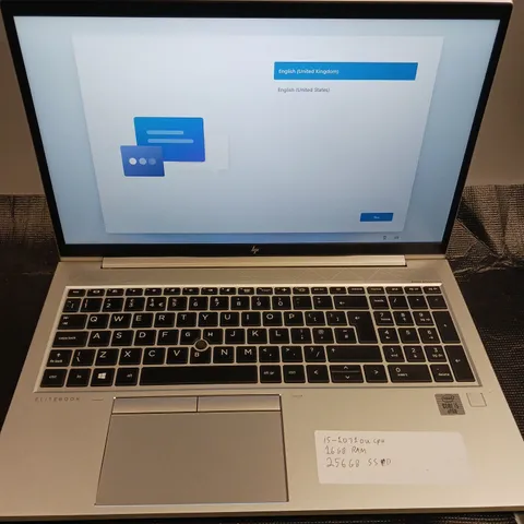 HP ELITEBOOK SILVER LAPTOP I5-103OU CPU 16GB RAM 256GB SSD AX201NGW INCLUDES POWER CABLE