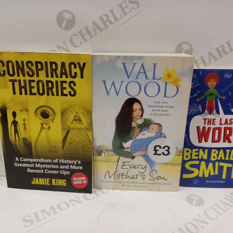 LOT OF APPROXIMATELY 70 ASSORTED BOOKS TO INCLUDE CONSPIRACY THEORIES BY JAMIE KING, EVERY MOTHERS SON BY VAL WOOD, THE LAST WORD BY BEN BAILEY SMITH, ETC