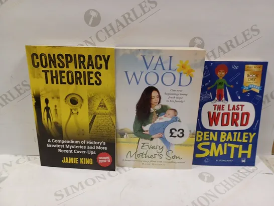 LOT OF APPROXIMATELY 70 ASSORTED BOOKS TO INCLUDE CONSPIRACY THEORIES BY JAMIE KING, EVERY MOTHERS SON BY VAL WOOD, THE LAST WORD BY BEN BAILEY SMITH, ETC