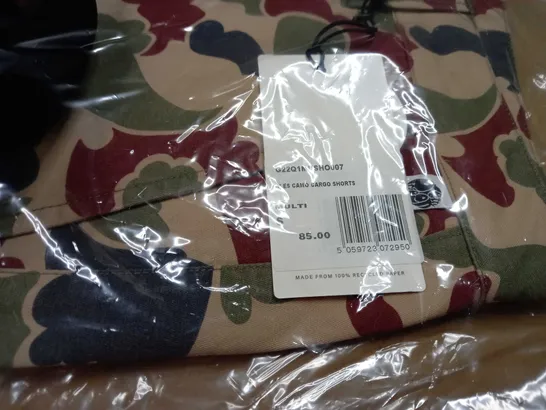 PACKAGED PRETTYGREEN MILES CAMO CARGO SHORTS - SMALL