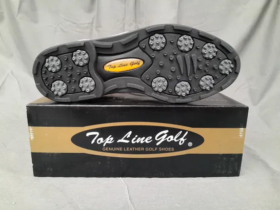 BOX OF APPROXIMATLY 10 BOXED PAIRS OF WHITE/WHITE TOP LINE GOLF SHOES IN VARIOUS SIZES