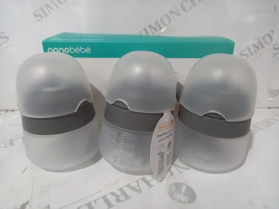 BOXED NANOBÉBÉ SET OF 3 SILICONE BOTTLES