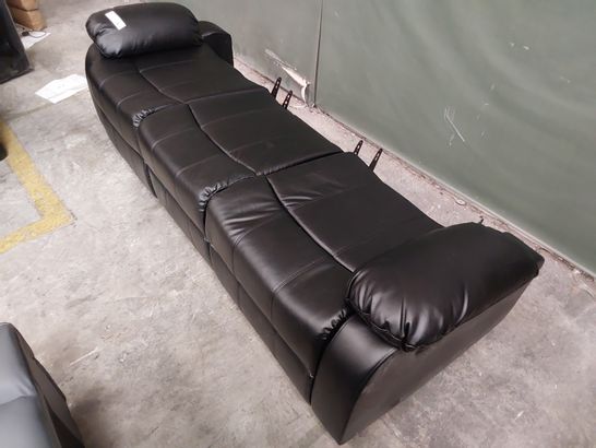 DESIGNER BLACK LEATHER MANUAL RECLINING SOFA BASE