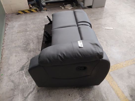 DESIGNER GREY LEATHER MANUAL RECLINING 2 SEATER BASE SECTION