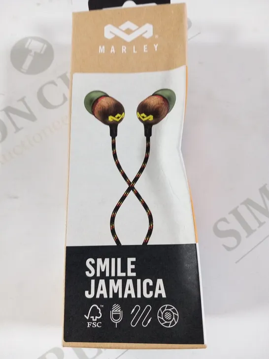 BOXED HOUSE OF MARLEY SMILE JAMAICA EARPHONES EM-JE041-RAG