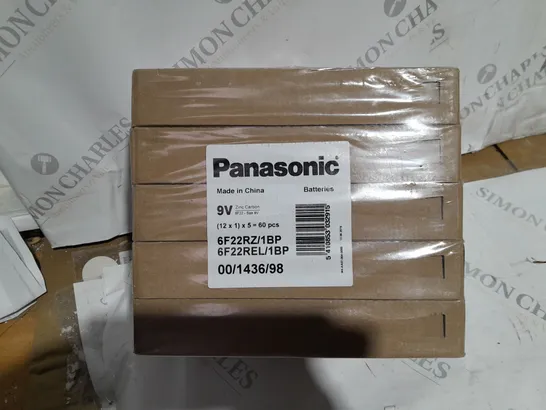 5 BOXES OF 12 SET PANASONIC 9V BATTERIES 