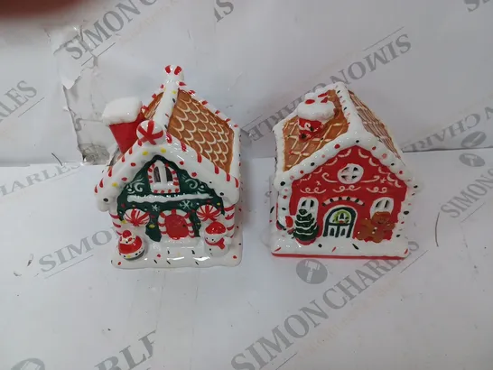 MR. CHRISTMAS SET OF 2, 4" BATTERY-OPERATED NOSTALGIC GINGERBREAD HOUSE
