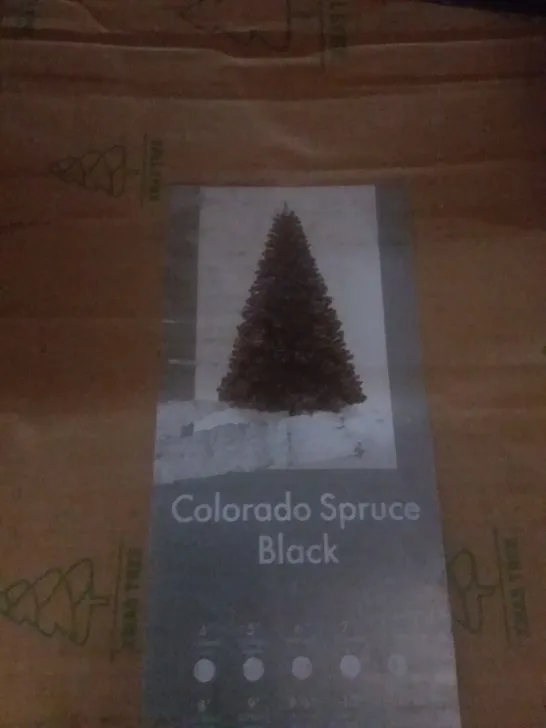 BOXED COLORADO SPRUCE BLACK CHRISTMAS TREE 300CM