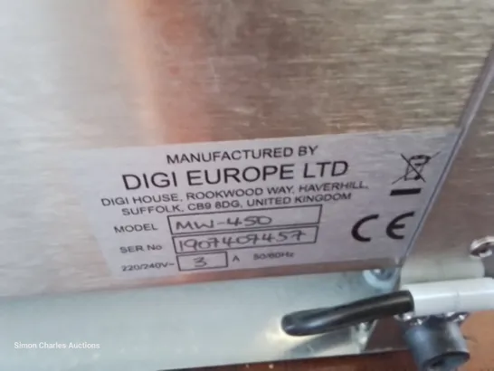 DIGI EUROPE COUNTERTOP TRAY WRAPPING MACHINE - STAINLESS STEEL - MODEL MW450 - 240V