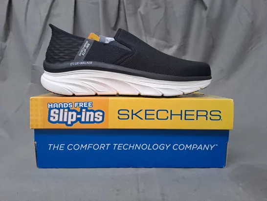 BOXED PAIR OF SKECHERS SLIP-INS IN BLACK UK SIZE 10