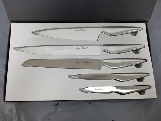 BOXED JEAN-PATRIQUE CHOPAHOLIC 5 PIECE STAINLESS STEEL KNIFE SET