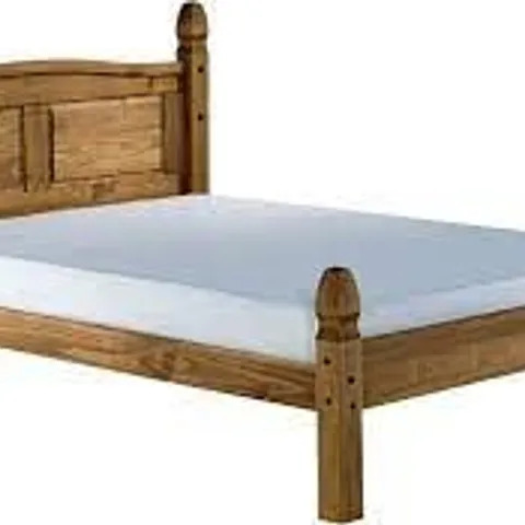 BOXED 135CM CORONA LOW END BED IN WAXED PINE - 2 BOXES