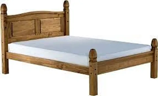 BOXED 135CM CORONA LOW END BED IN WAXED PINE - 2 BOXES