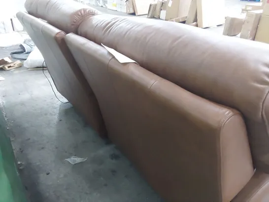 QUALITY BRITISH DESIGNER G PLAN STRATFORD POWER RECLINING THREE SEATER SOFA DALLAS TAN LEATHER 