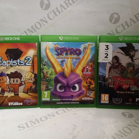 LOT OF 3 XBOX ONE GAMES, TO INCLUDE SPYRO, THE ESCAPISTS & THE BANNER SAGA