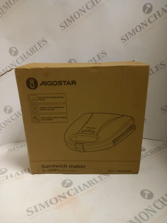 BOXED AIGOSTAR 750W SANDWICH MAKER BLACK