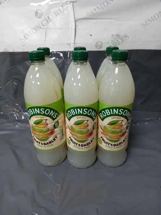 ROBINSONS X6 FRUIT & BARLEY CORDIAL APPLE & PEAR 1L - COLLECTION ONLY