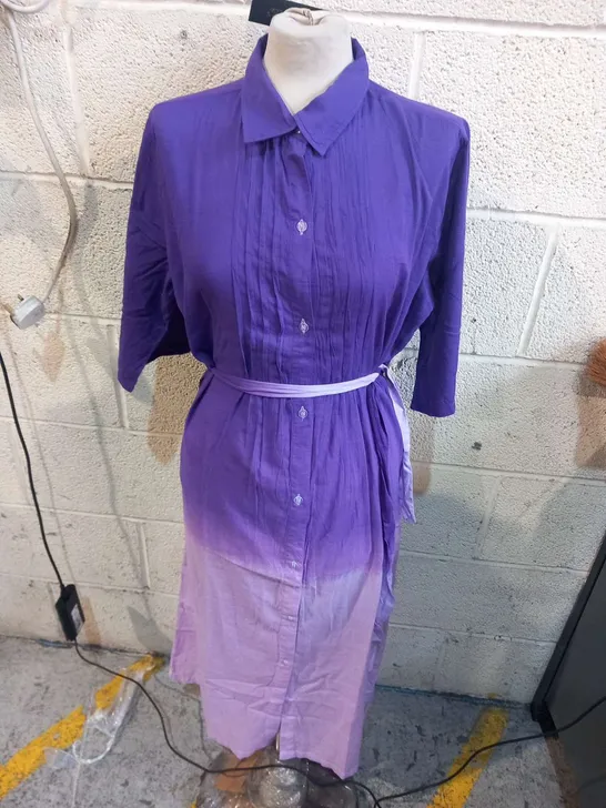 APPROXIMATELY 53 BRAND NEW DESTELLO OMBRE LILAC AND PURPLE SHIRT DRESS