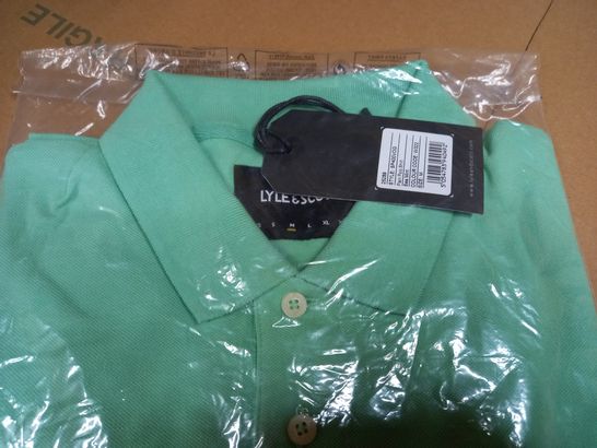 PACKAGED LYLE&SCOT MINT/LOGO POLO SHIRT - MEDIUM