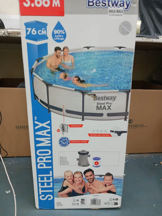 BOXED BESTWAY 12FT PRO MAX POOL WITH PUMP // COLLECTION ONLY RRP £199.99