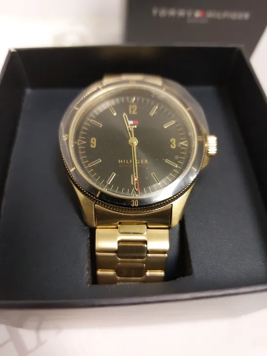 BOXED TOMMY HILFIGER MAVERICK BLACK DIAL WRIST WATCH