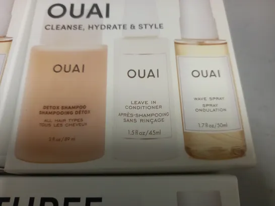 LOT OF 6 THREE OUAI CLEANSE, HYDRATE AND STYLE HAIR CARE SETS