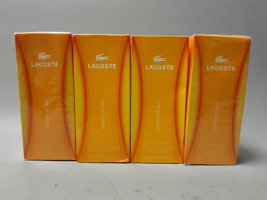 4 BOXED LACOSTE TOUCH OF SUN POUR FEMME BODY LOTION (150ml)