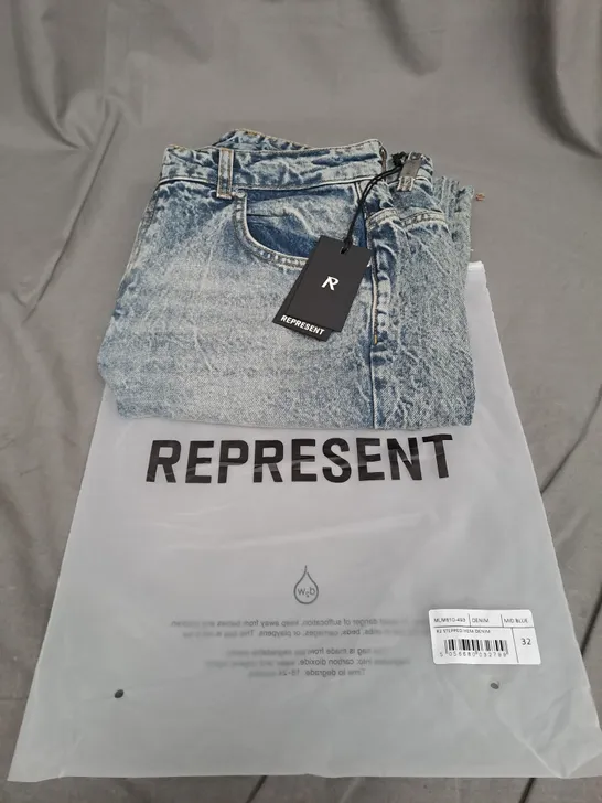 REPRESENT DENIM MID BLUE 32 JEANS 