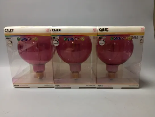 BOX OF 3 CALEX HALLAND NORA QUARTZ PINK DECORATIVE LED 150 LUMENS 4 WATT