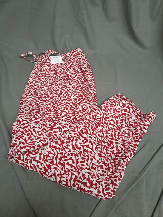 M&S TAPERED HIGH RISE RED PANTS SHORT SIZE 14 