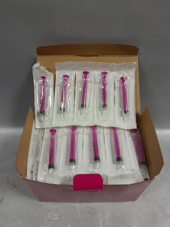 BOXED NEVERSHARE2 2ML LUER SLIP SINGLE USE SYRINGES - PACK OF APPROXIMATELY 100 