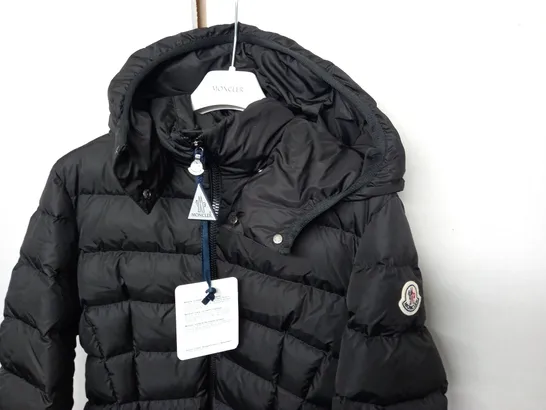 MONCLER WOMENS BLACK PADDED COAT - 14 ANNI 164CM