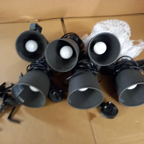 LOT OF 6 GREY IKEA HEKTAR WALL LIGHTS