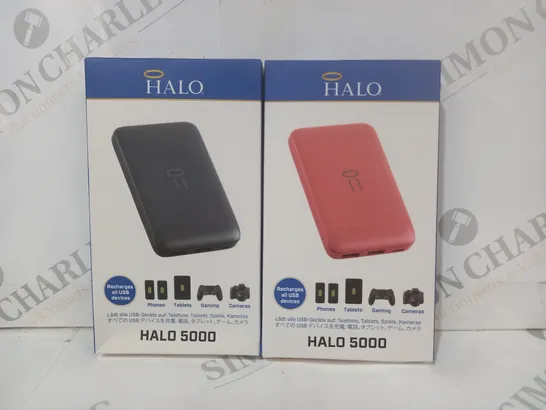 BOXED SET OF 2 HALO 5000MAH PORTABLE CHARGERS