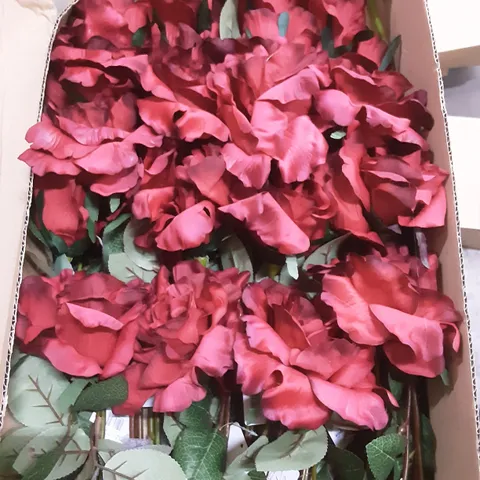 BOX OF 24 BRAND NEW SIGNATURE SILK FLOWERS 71CM FRENCH ROSE SPRAY - DARK RED