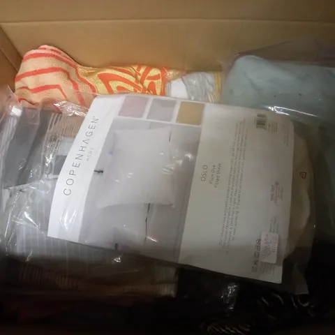LARGE BOX OF ASSORTED PILLOWS AND DUVETS 